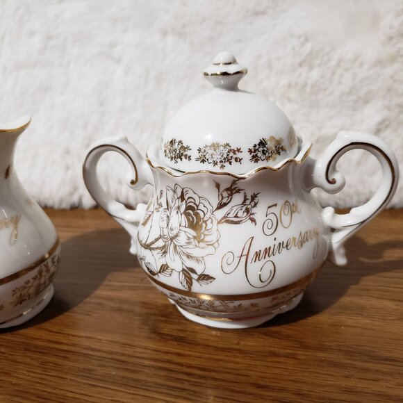 Norcrest Chatillon 50th Anniversary Sugar Creamer Chatillon Porcelain Gift - Picture 2 of 13